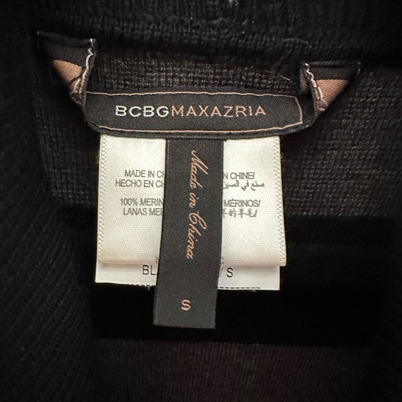 BCBGMAXARIA Woman S wrap stripe cardigan wool black grey gorpcore quiet luxury - Picture 3 of 10